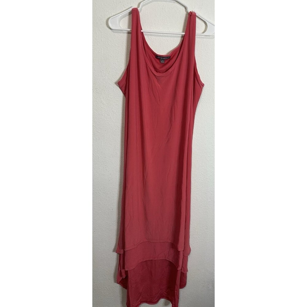 Kate & Mallory Women’s Plus 1X Coral High Low Cowl Neck Sleeveless Dress